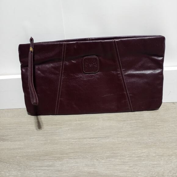 Anne Klein for Calderon Soft Leather Clutch in Wine - Picture 1 of 5
